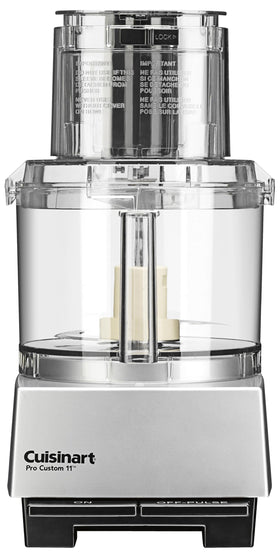 Cuisinart Pro Custom 11 Food Processor shows powerful motor for quick chopping and even slicing.