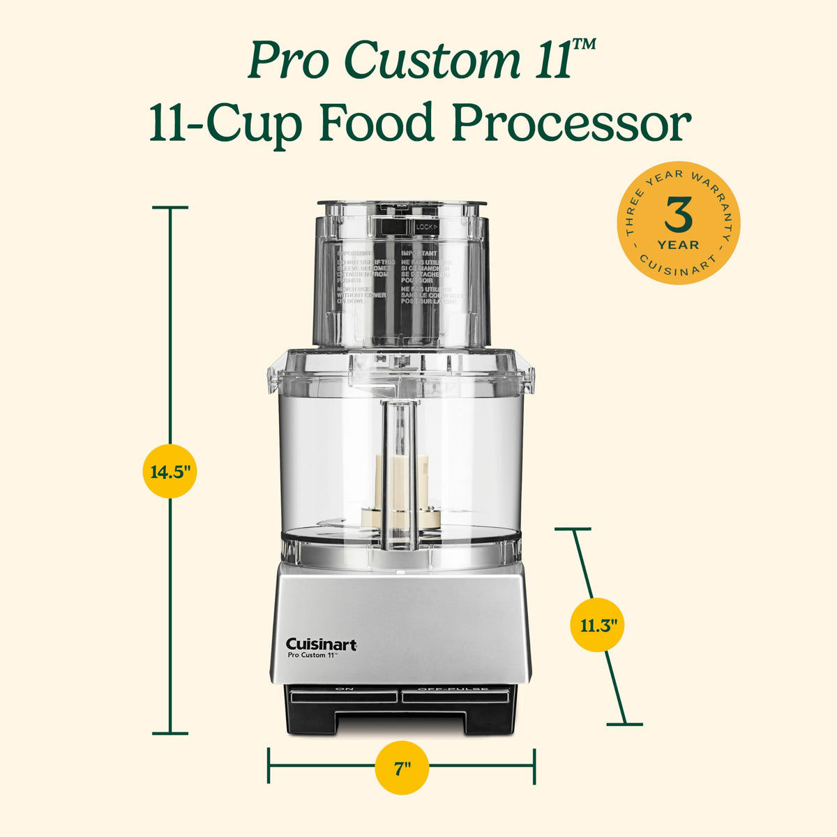 Secure cover reduces splatter during high-speed processing for a clean counter.