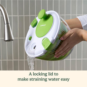 Cuisinart salad spinner non-skid base providing stable counter placement.