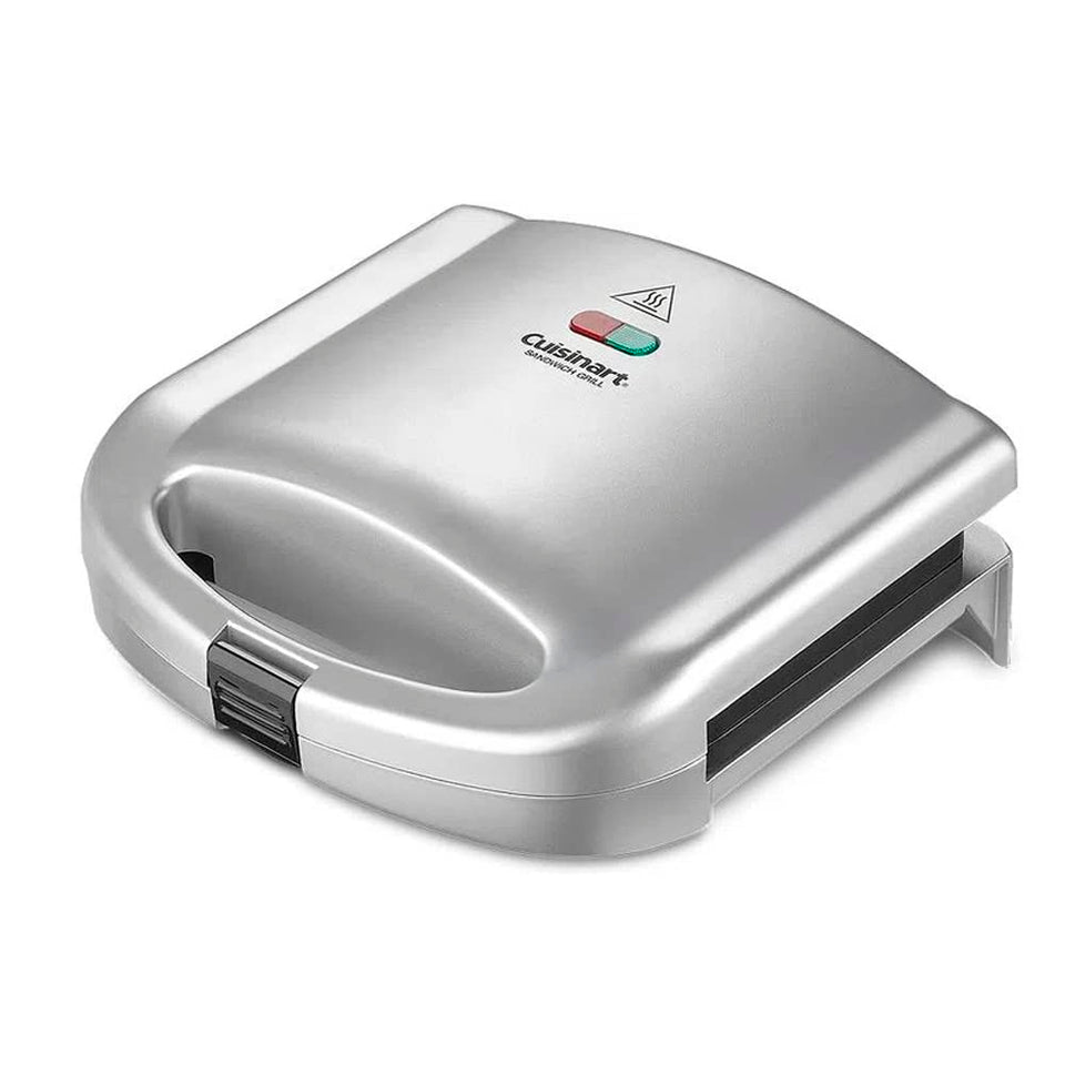 Cuisinart sandwich grill silver front view for quick two-serving meals