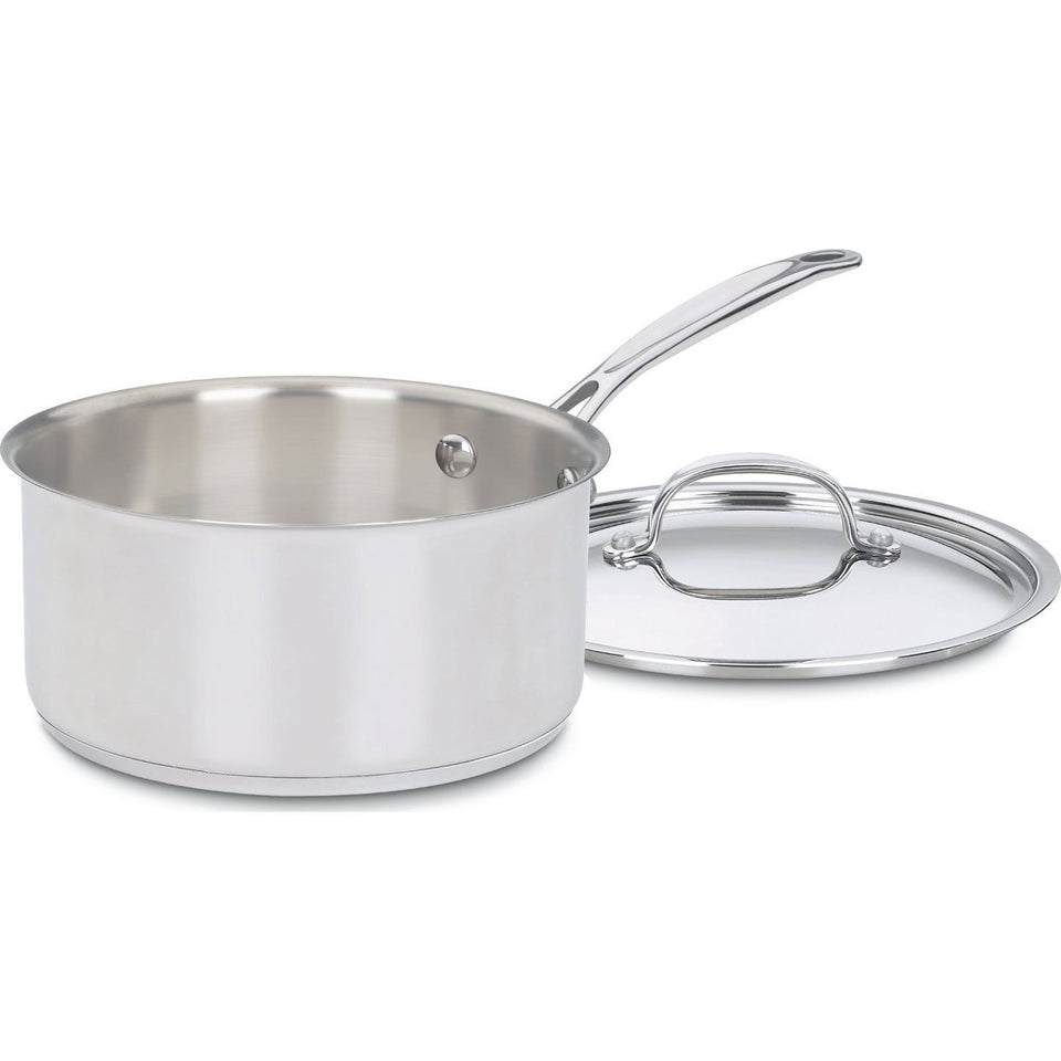 Cuisinart 3-Quart Saucepan with measurement markings for precise cooking prep.