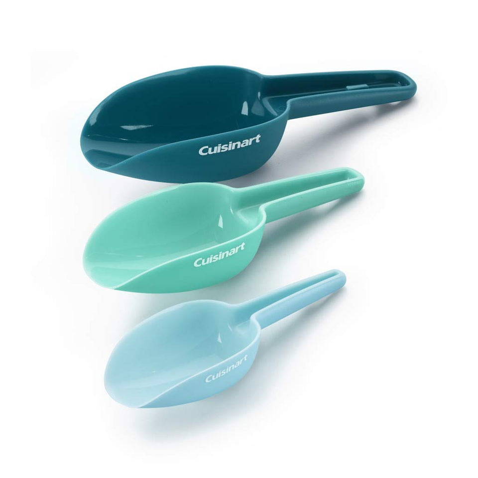 Cuisinart set of three purpose scoops nested for easy storage.