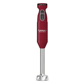 Cuisinart Smart Stick two-speed hand blender in red for quick smoothies and sauces.