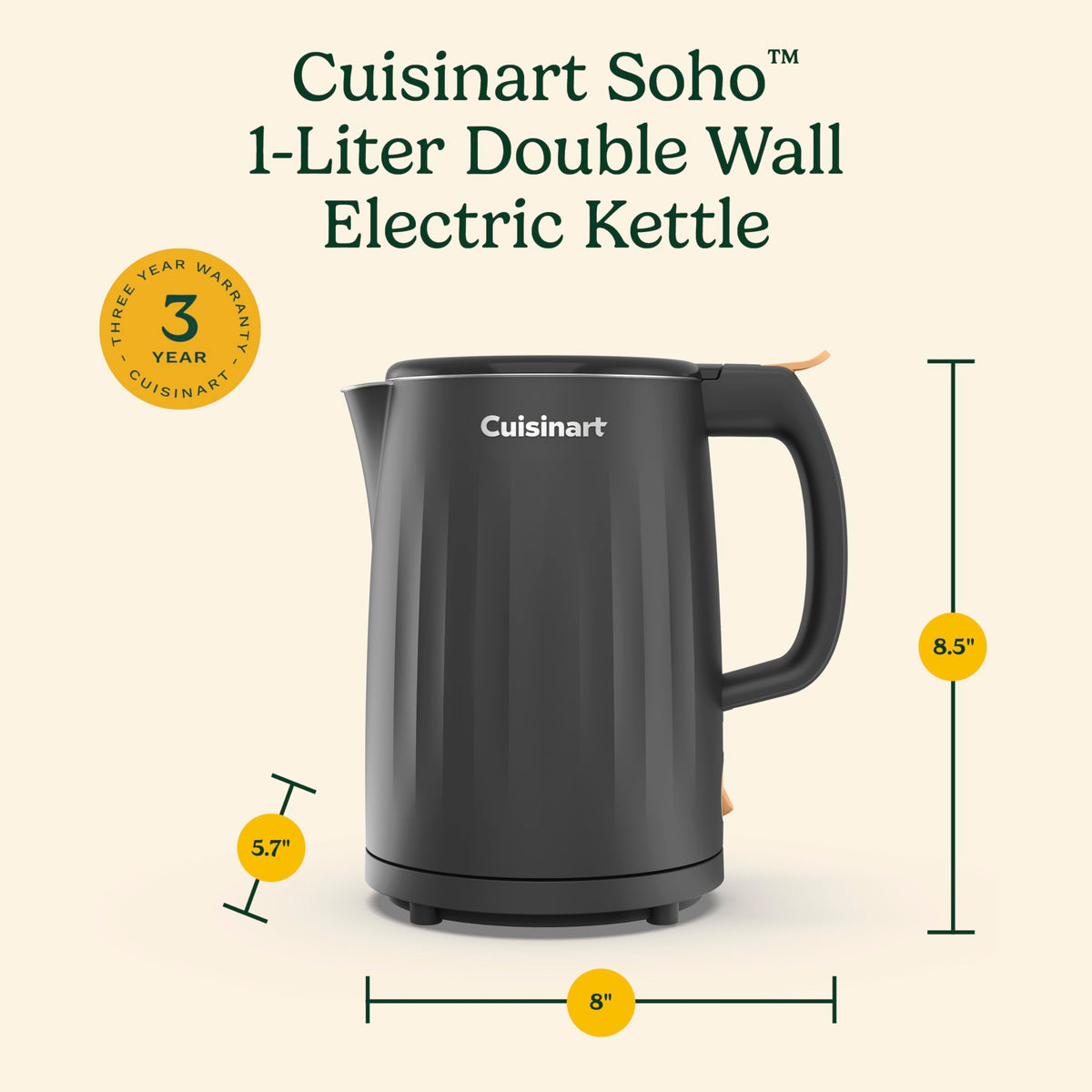 Cuisinart Soho easy-to-clean interior supports daily tea prep.
