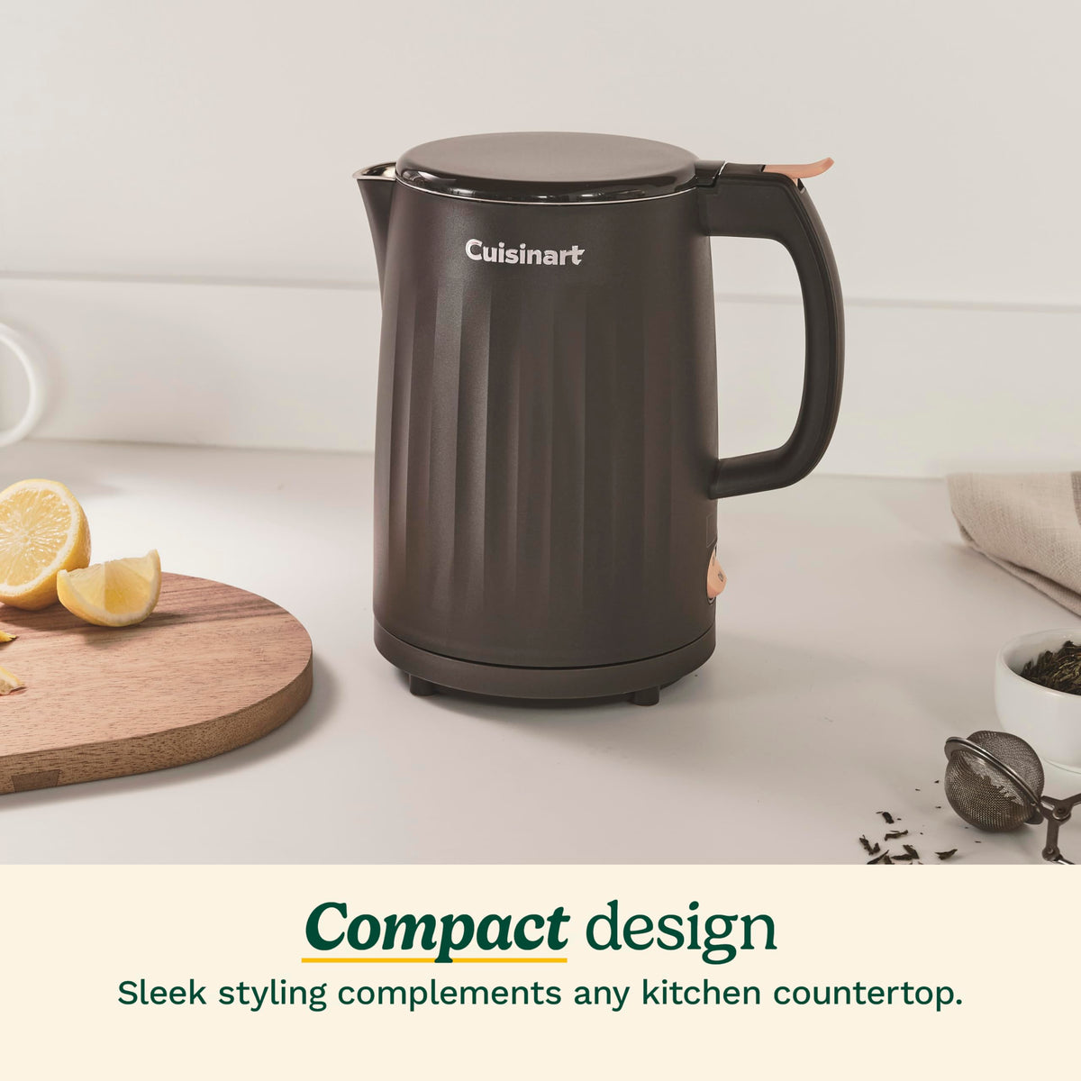 Cuisinart Soho compact base with built-in cord storage keeps counters tidy.