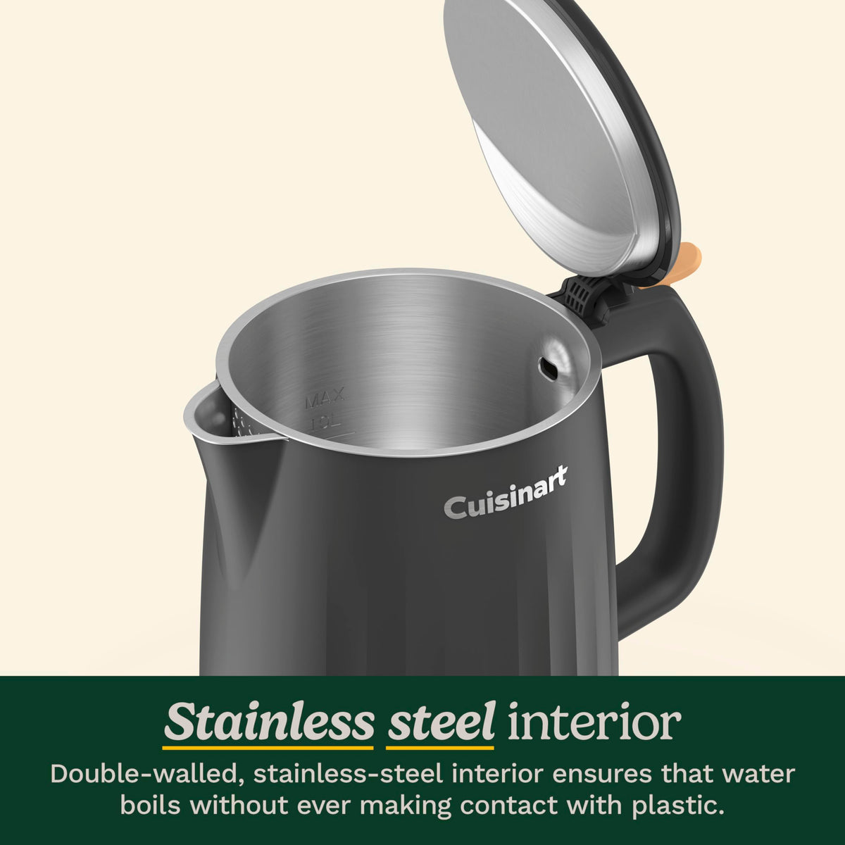 Cuisinart Soho one-touch operation speeds up water boiling.