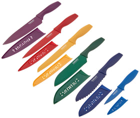 Cuisinart stainless steel knives with blade guards for safe storage