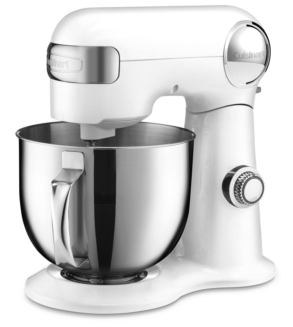 Cuisinart stand mixer with 5.5-quart bowl ready for large dough batches.