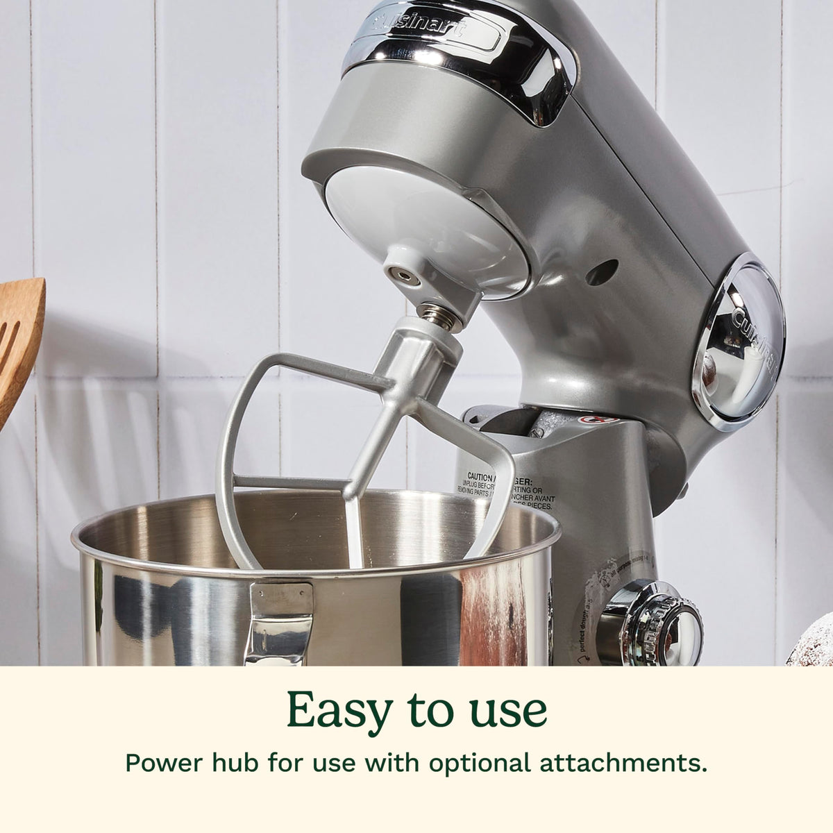 Optional attachments for pasta and frozen desserts expand kitchen versatility.