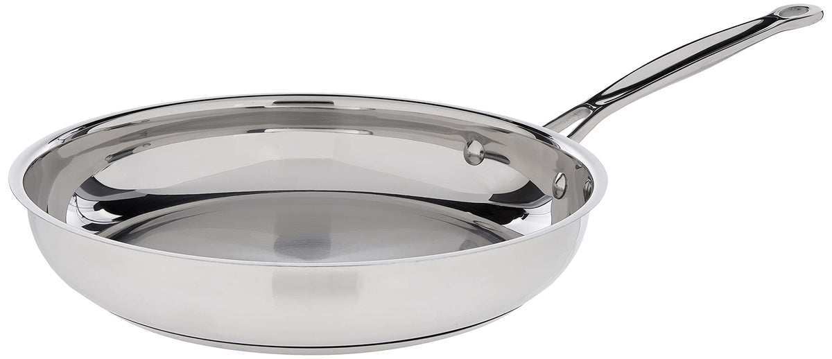 Cuisinart ten-inch open skillet top view showing even heat distribution for browning