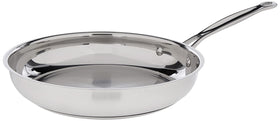 Cuisinart ten-inch open skillet top view showing even heat distribution for browning