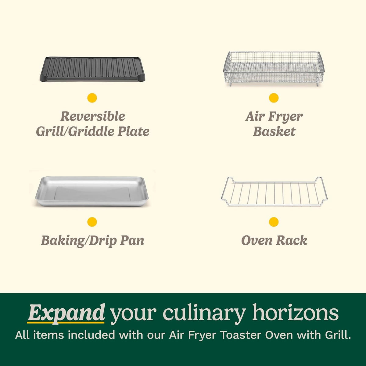 Cuisinart TOA-70NAS baking pan and rack for even baking.