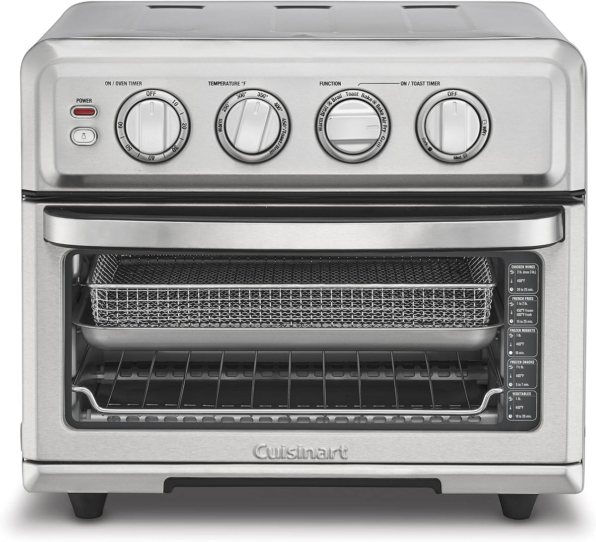 Cuisinart TOA-70NAS front view shows 8-in-1 versatility in a stainless exterior.