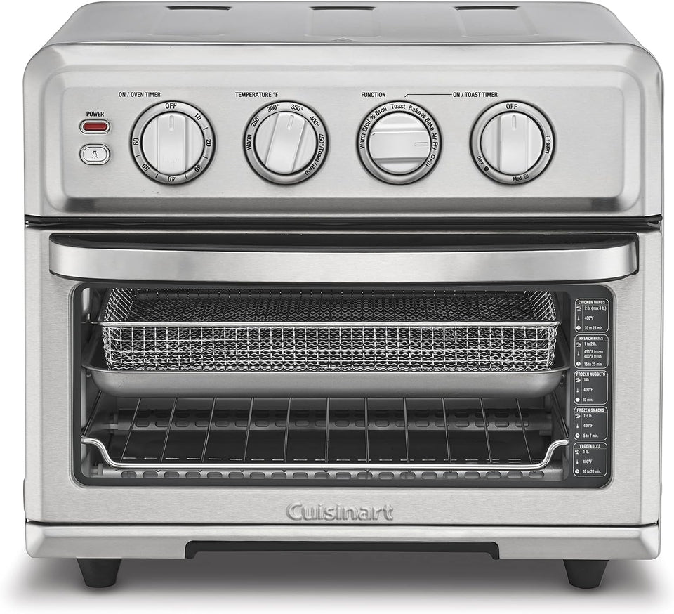 Cuisinart TOA-70NAS front view shows 8-in-1 versatility in a stainless exterior.