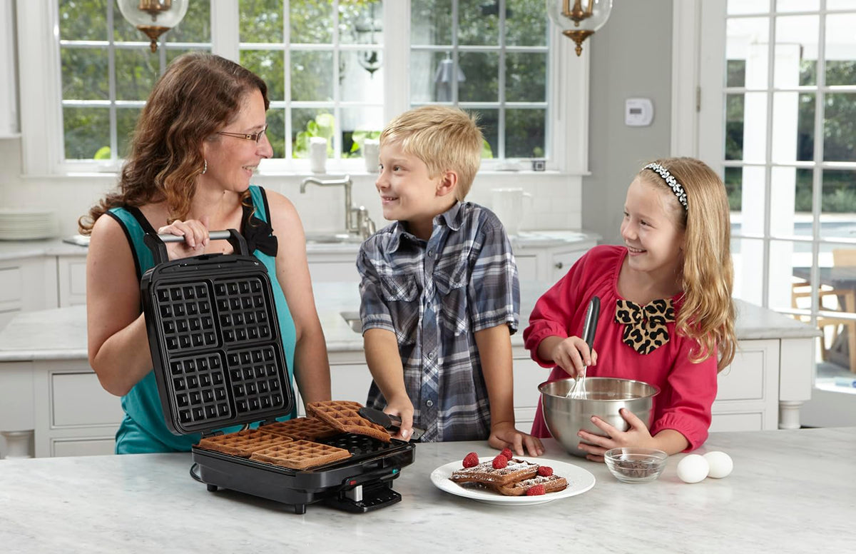Cuisinart WAF-150NAS finished waffles ready for toppings.