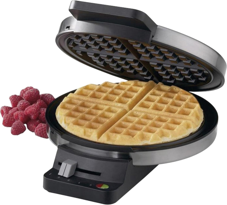 Cuisinart Waffle Maker with brushed stainless cover delivers durable, stylish performance.
