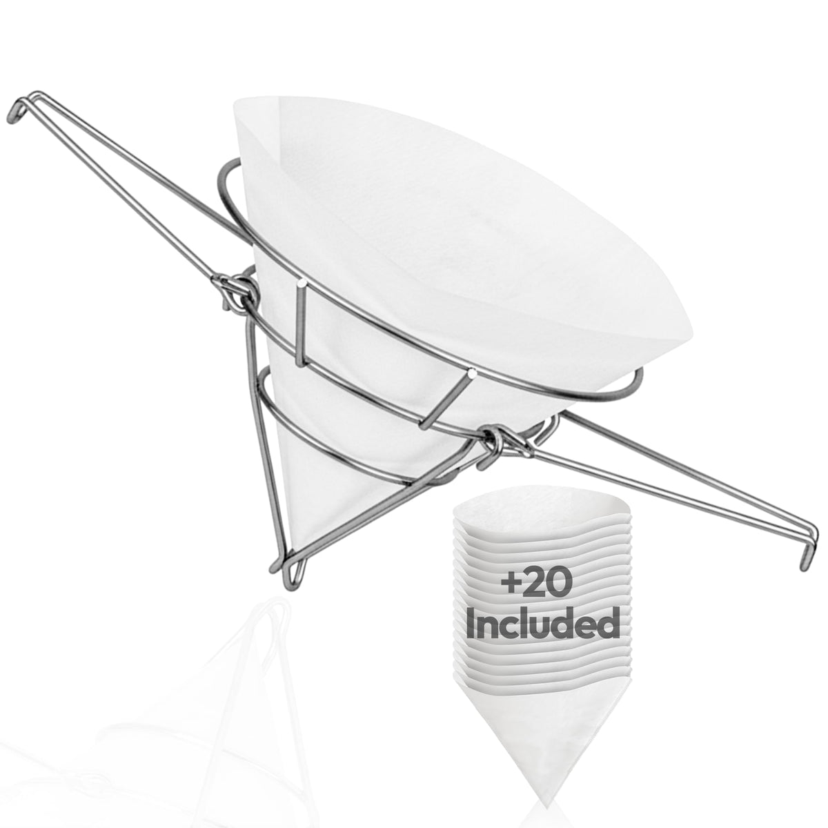 Cuisine Ready cone filter holder for steady filtration in oil and maple syrup tasks
