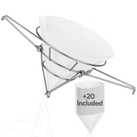 Cuisine Ready cone filter holder for steady filtration in oil and maple syrup tasks