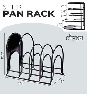 Cuisinel cast-iron pan storage rack keeps heavy cookware secure