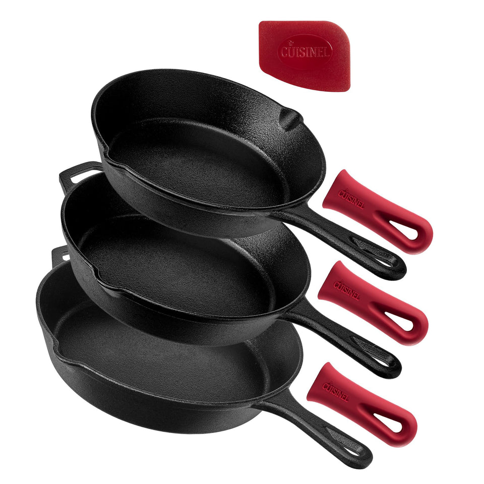 Cuisinel 8-inch cast iron skillet for even heat and searing.