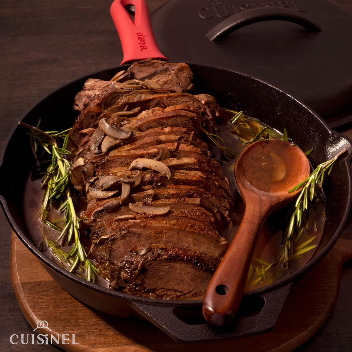 Cuisinel braise lid usage, transforming skillet into a casserole-like pan
