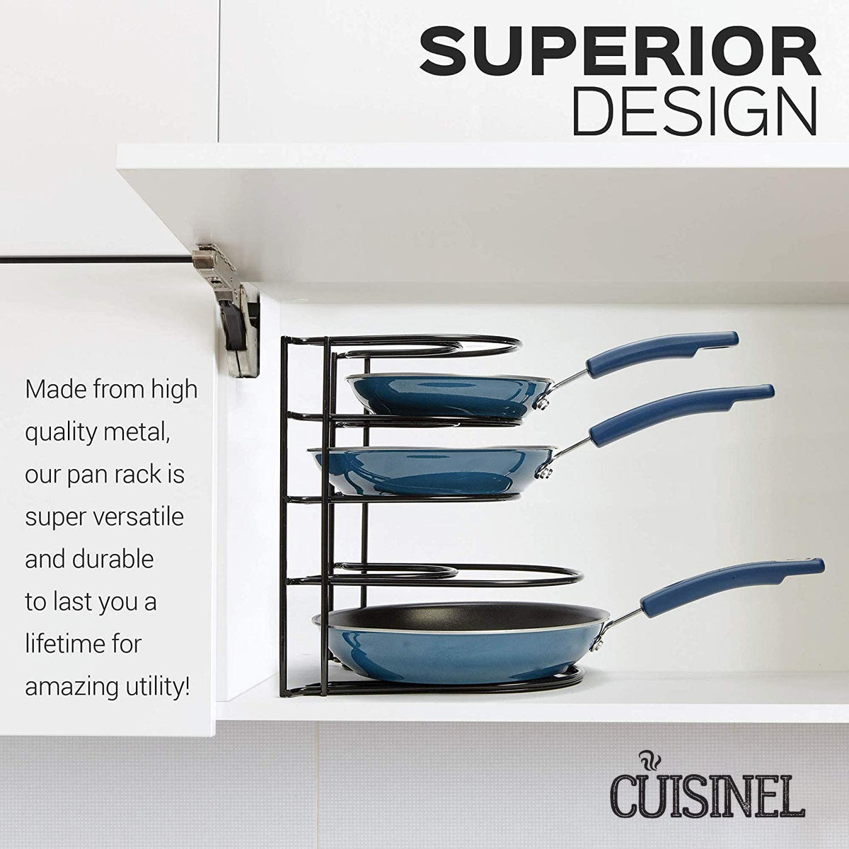 Cuisinel strong metal construction supports heavy cookware safely