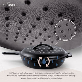 Cuisinel pre-seasoned cast iron finish, durable and ready for use