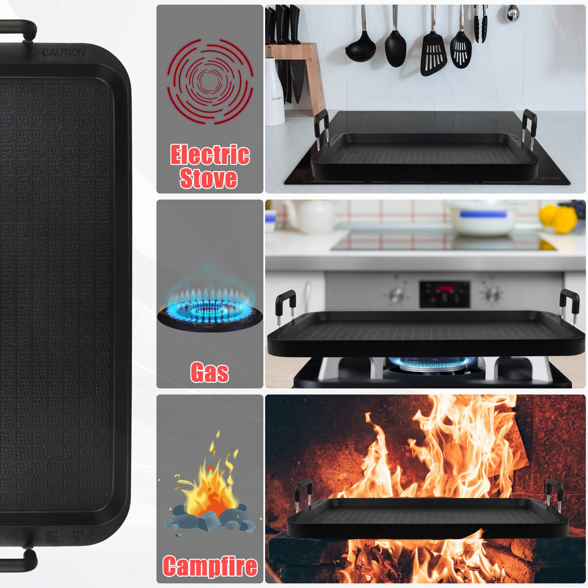 CukAid Flat Top Grill dishwasher-safe design simplifies cleanup and storage.