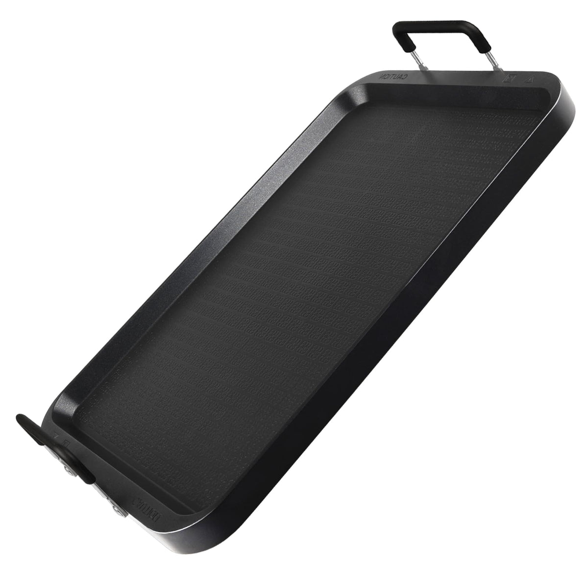 CukAid nonstick griddle front view showing a wide surface for breakfast cooking