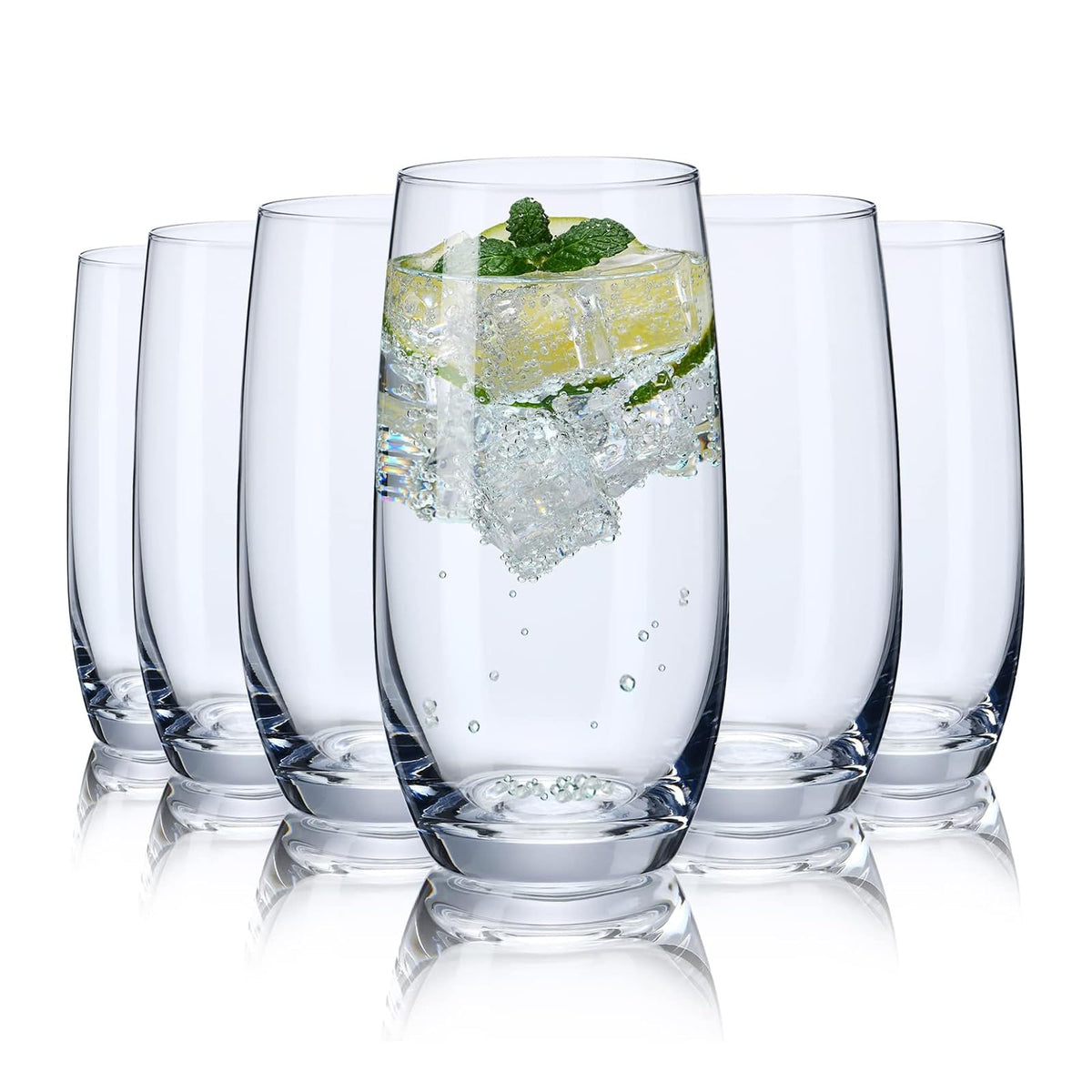 CUKBLESS crystal highball glass for water and cocktails with a sturdy base.
