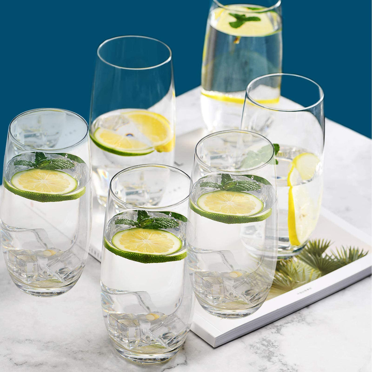 CUKBLESS dishwasher-safe highball glass with durable construction.