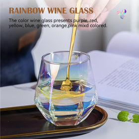 CUKBLESS stemless glass highlights a diamond-inspired design for enhanced wine experience.