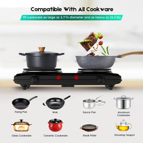 CUKOR 1800W countertop burner in action for rapid heating.