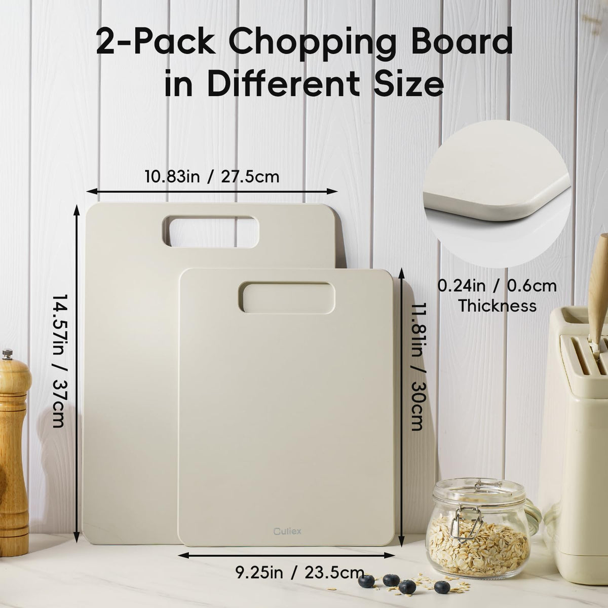 Culiex heat-resistant cutting board doubles as a trivet for hot pots.