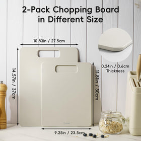 Culiex heat-resistant cutting board doubles as a trivet for hot pots.