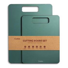 Culiex wood fiber cutting board small with non-slip base for stable chopping.