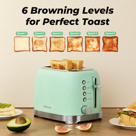 Culinaid 2 Slice aqua green bagel toast mode feature