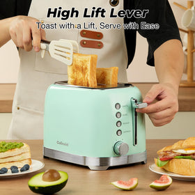 Culinaid aqua green toaster available in multiple colors for kitchen decor