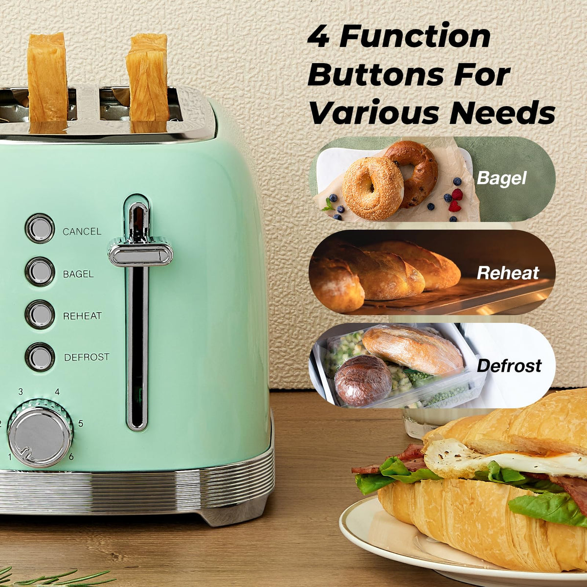 Culinaid aqua green toaster cord wrap keeps counter tidy