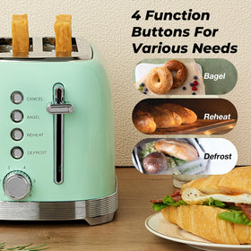 Culinaid aqua green toaster cord wrap keeps counter tidy