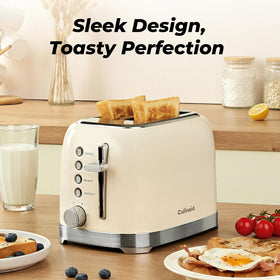 Culinaid 2 Slice browning control dial enables precise shade settings for custom toasts.