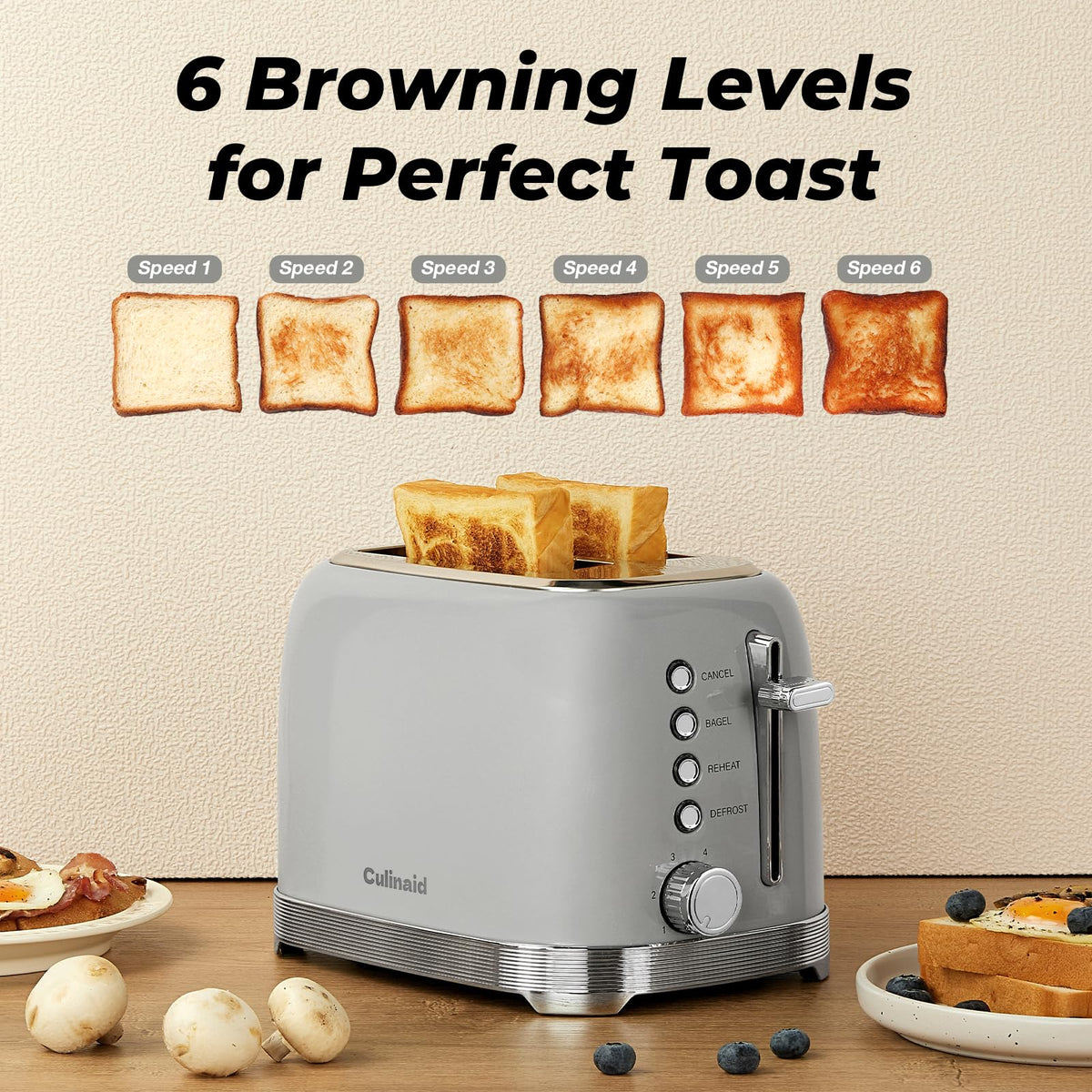 Culinaid defrost function speeds frozen bread preparation.