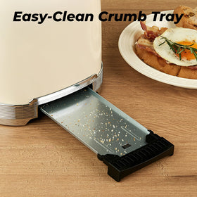 Culinaid 2 Slice removable crumb tray simplifies post toast cleanup.