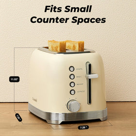 Culinaid 2 Slice smudge resistant finish reduces fingerprints on metal surface.