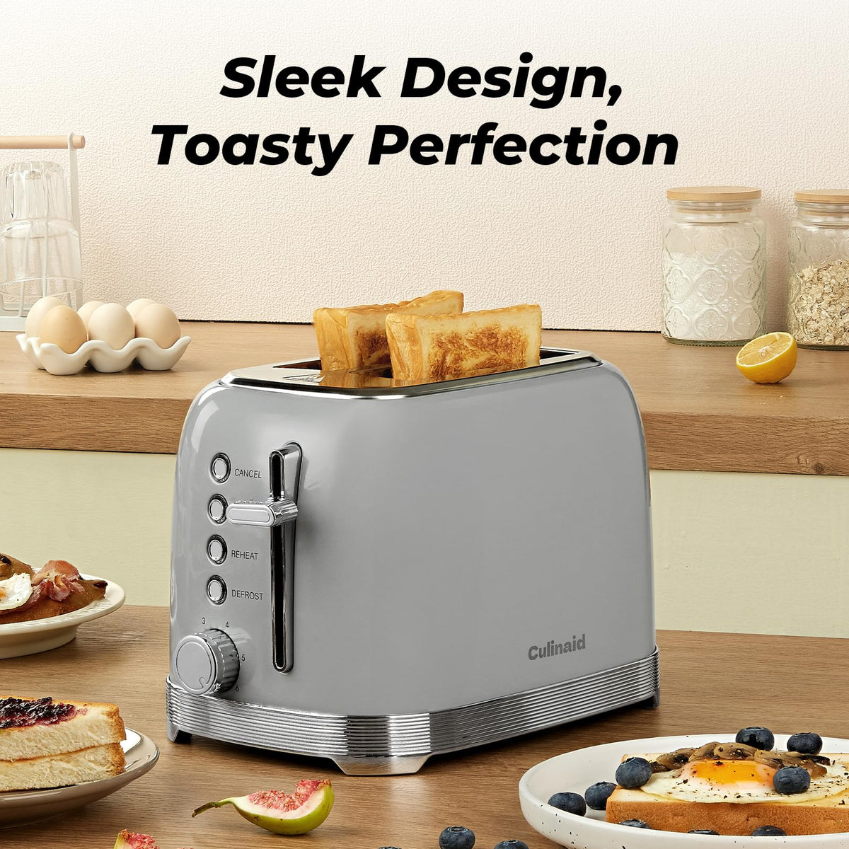 Culinaid 1.5-inch wide slots handle thick breads and muffins.