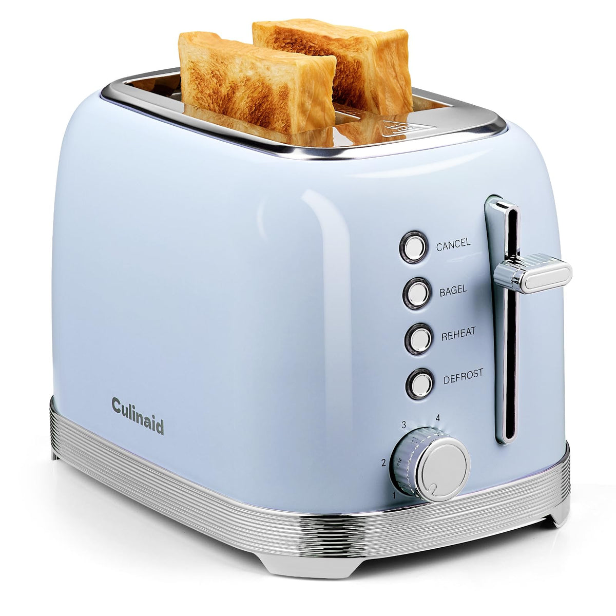 Culinaid cool-touch shell keeps fingers safe during toasting.
