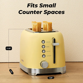 Stainless steel body of Culinaid Toaster 2 Slice, fingerprint-resistant finish.