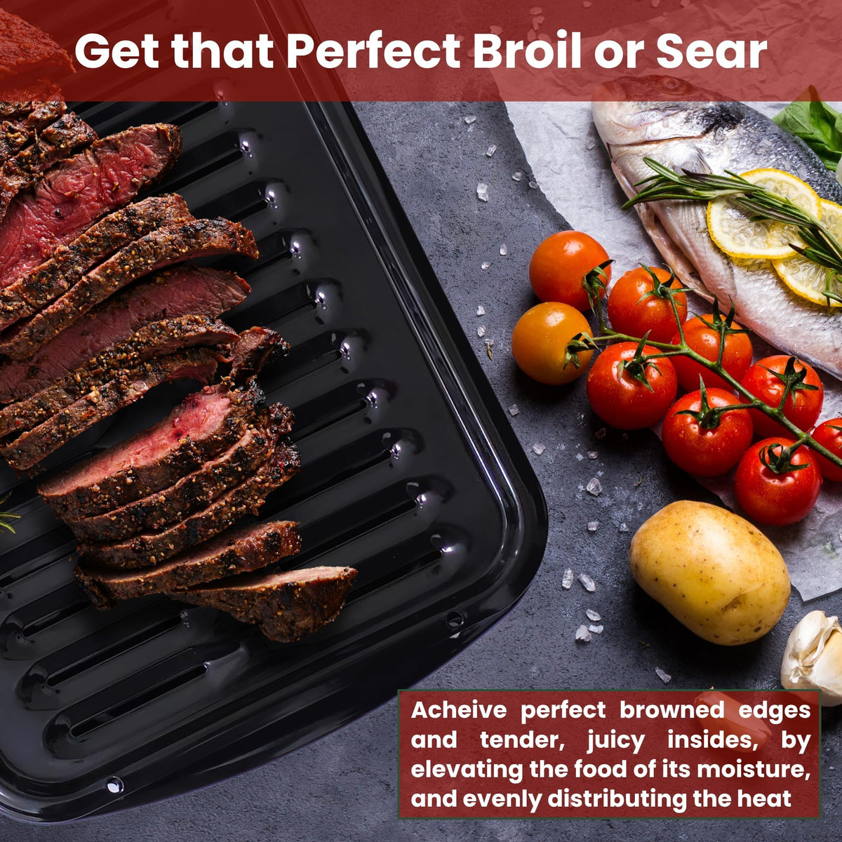 CULINARIN heavy-duty broiler pan with even heat circulation