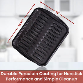 CULINARIN broiler pan porcelain coating withstands high heat for durable performance.