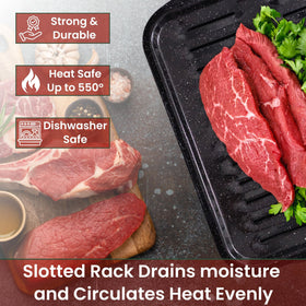 CULINARIN broiler pan drains fat for healthier-looking meals